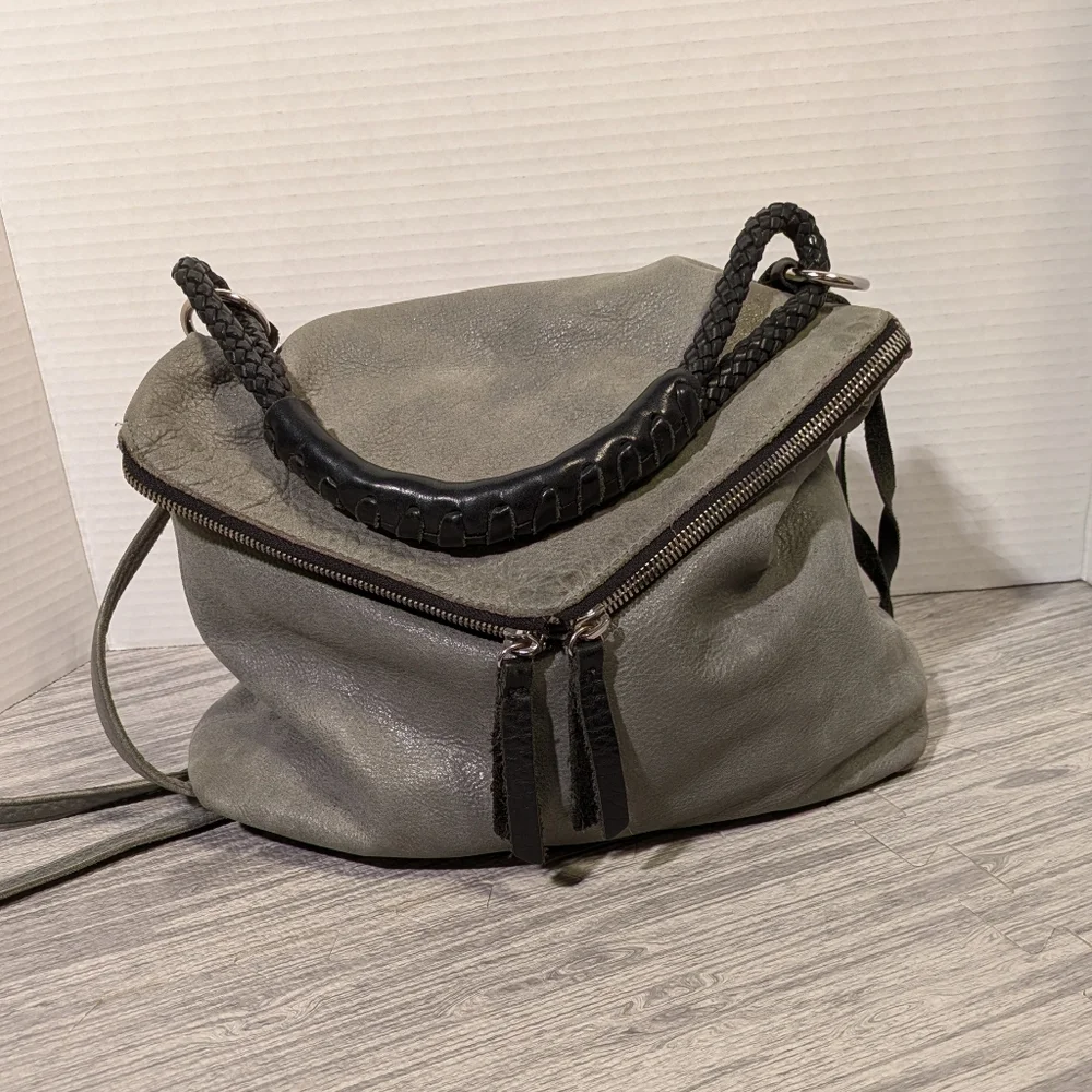 Women's Henri Lou Envelope Satchel Leather‎ Bag | Moss Green